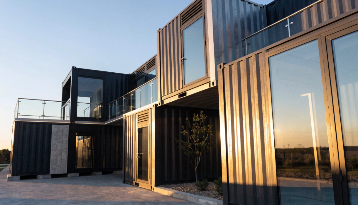How secure are shipping containers: stacked steel units in a storage yard