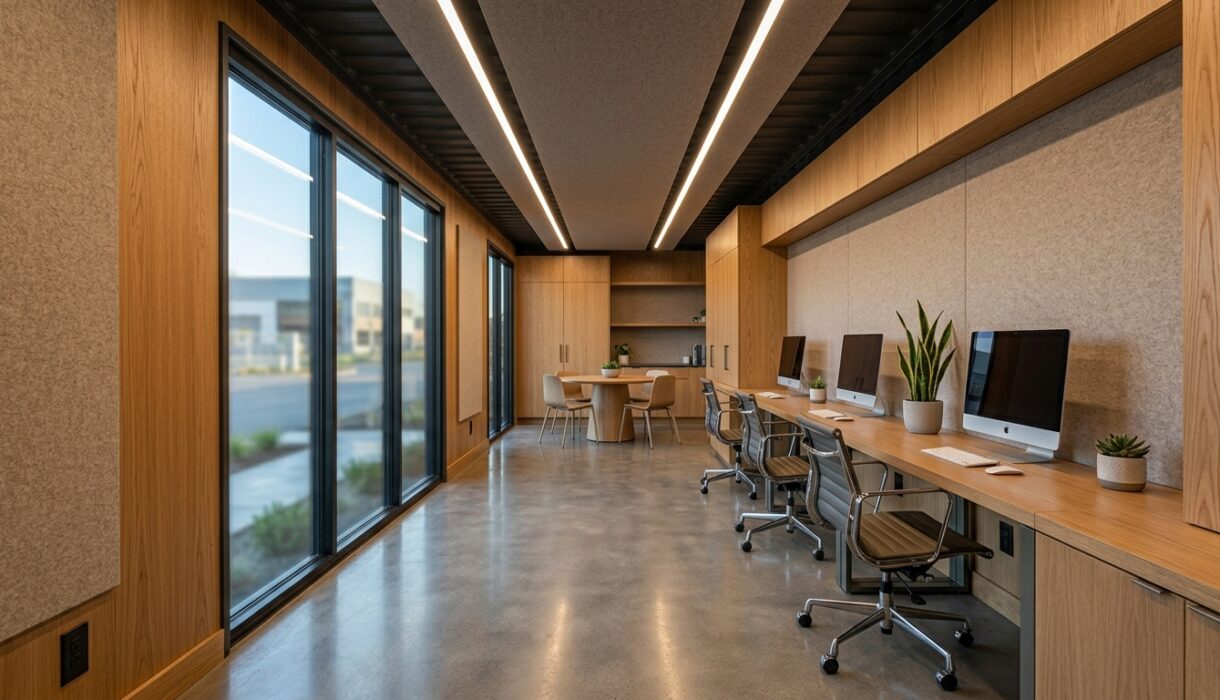 Fitted office container interior, the occupancy that triggers a permit for a shipping container office